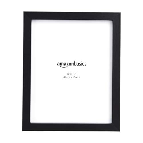 Amazon Basics Rectangular Picture Frame Set for Wall Hanging or Tabletop Display, 8 x 10 in, Black, 5-Pack - size: 8" x 10"