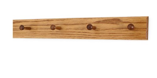 Solid Oak Shaker Peg Rack Made in The USA - Golden Oak Stain Stain 23 x 3.5 Inches with 4 Pegs - color: Golden Oak, size: 23" x 3.5" with 4 pegs