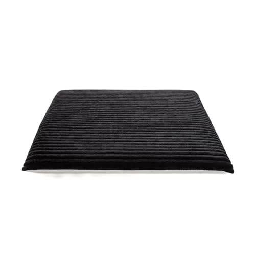 Square Non Slip Chair Cushions Corduroy Memory Foam Seat Cushions Kitchen Chair Pads Ergonomic for Office, Car (Black, 15" X 15") - color: Black, size: 15" X 15"