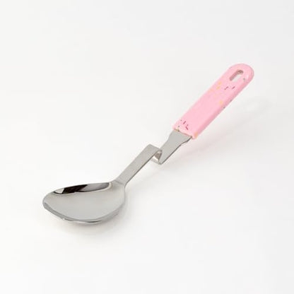 Souper Cubes Stainless Steel Spoon with Silicone Grip, Cotton Candy | Durable Cooking Spoon Hooks to Your Pot to Help Prevent Drips and Keep Counters and Stovetop Clean - color: Cotton Candy, size: Spoon 1-Pack