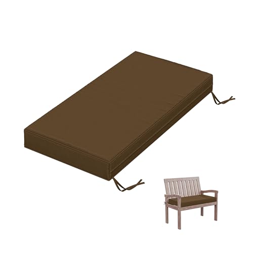 Outdoor Bench Cushion 36 X 18 X 3.5 Inch Thick Waterproof Patio Furniture Cushions, Patio Porch Swing Replacement Seat Pad with Tie Straps and Anti-Slip, for Backyard Garden, Chocolate - color: Chocolate, size: 36 x 18 x 3.5 in