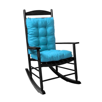 Rocking Chair Cushion, Set of Seat & Back Cushion with Ties for Indoor Rocker (Sky Blue) - color: Sky Blue