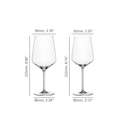 Spiegelau Style Red and White Wine Glasses, Modern Stemmed Wine Glasses, Elegant Glassware for Dinner Parties, Home Bar Cart Accessories, Hosting Essentials, and Wedding Gifts, Set of 12 - style: Red and White