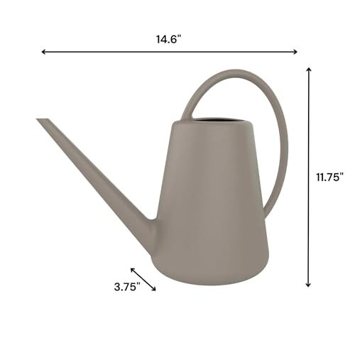1 Gallon Resin Watering Can, with Ergonomic Curved Handle & Long Spout | for Indoor & Outdoor Plants,Birch Grey