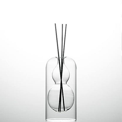 Empty Glass Fragrance Reed Diffuser Bottles,for Essential Oil, with 16pcs Black Reed Sticks,Minimalist Decor,2pcs/Set.