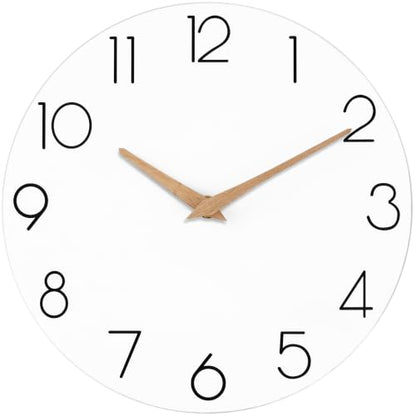 cicininc 10 Inch Battery Operated Wall Clock, Silent Analog, White | Living Room | Kitchen | Office | Bathroom | Modern Style | Easy-to-read Numbers - color: B_white, size: 10"