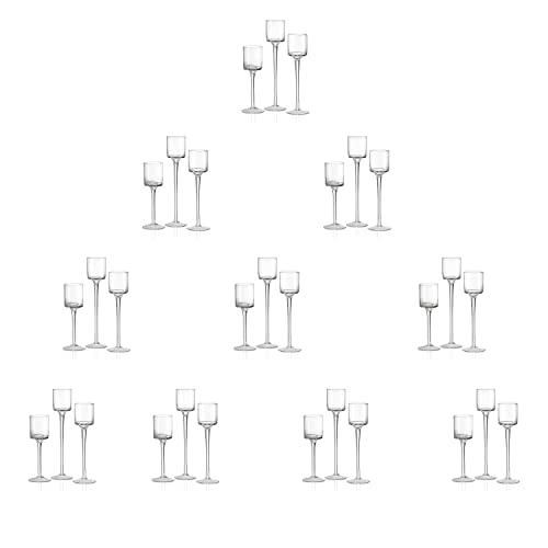 Glass Candleholders Tea Light Candle Holders Clear Wedding Weddings Hurricane Tall Elegant Ideal for Dining Party Home Decor Parties Table Settings Gifts Different Sizes (10 Sets Small Clear) - color: 10 Sets Small Clear
