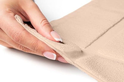 100% Cotton Bath Mat 24x17 Inches, 1350 GSM Thick Plush, Soft Absorbent, Oeko-Tex Certified, Durable Construction – Beige - color: Beige