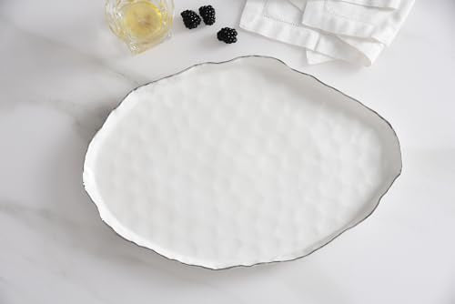 Portofino Plata, Large Oval Platter, 17.75" x 11.75" x 1.25" - size: Large