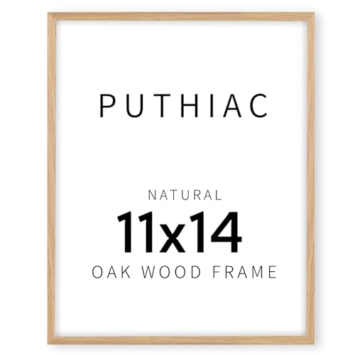 11x14 Solid Oak Wood Picture Frame, Natural Oak, 1 Pack | Minimalist oak frame; fits 8x10 with mat or 11x14 without; wall display for family photos, art prints, or gallery walls - color: Beige-1P, size: 11x14