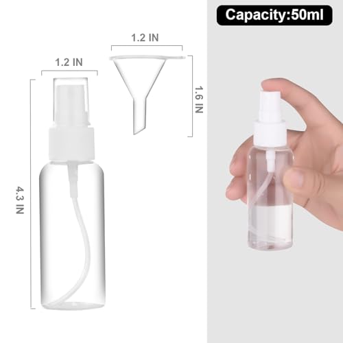 Spray Bottle, 2oz/50ml Small Plastic Fine Mist Spray Bottles, Mini Empty Travel Bottles with Funnels and Labels 20 Pack - size: 20pack-50ml-plastic