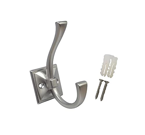 Coat and Hat Hook, Zinc Die Cast, Nickel, 5 Pack, Made in Taiwan - color: Nickel, size: 5 Pack