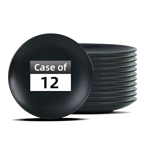 Restaurant Value, Stoneware Coupe Shape Plate 10.5", Matte Black, Case of 12 - color: Matte Black, size: Plate 10.5"