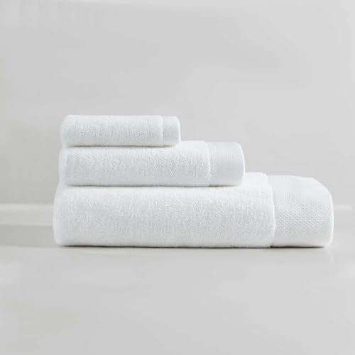 Calvin Klein - Bath Towels, Super Soft & Absorbent Cotton Towels, Zero Twist Construction, Brand Locker Loop for Easy Hanging (Entwine Solid White, 3 Piece) - color: Entwine Solid White, size: 3 Pack