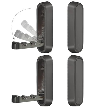 4PCS Folding Coat Hooks, Flip Down Hook, Foldable Gold Hook Wall, Heavy Duty Invisible Folding Hooks for Hanging Coats, Bags, Hats, Cooking Utensil, Bathrobes, Keys (Black) - color: Black, size: 4 Hooks