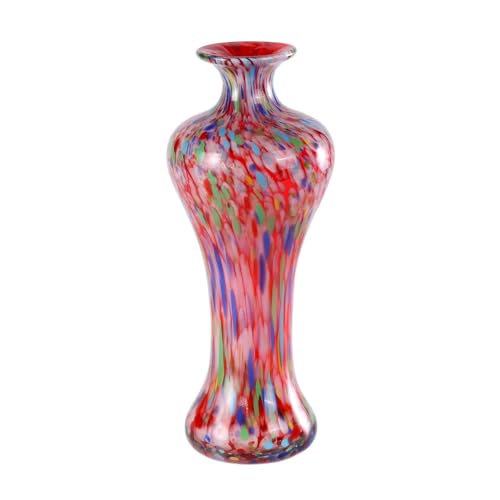 KAMMAK Colored Glass Vase, Beautiful Hand Blown Decorative Vase, Modern Art Vase for Flower Mantle Dining Table Centerpiece, Entryway Living Room Wedding Decoration, 8HPFH02040 - style: 8HPFH02040
