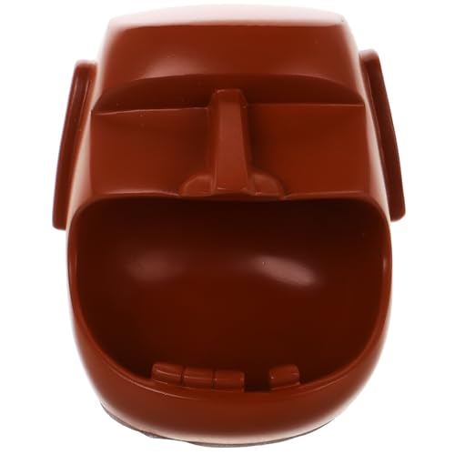 VOSAREA Moai, Statue Resin Decorative Key Holder Tray and Candy Dish with Jewelry Storage Function Brown Novelty Bowl for Entryway for Porches and Balconies
