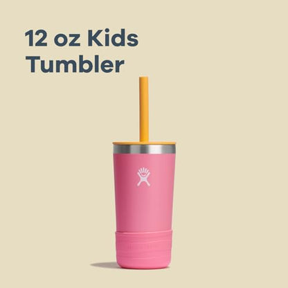 Hydro Flask Kids 12 Oz Tumbler with Lid and Straw for School - Insulated Stainless Steel in Anemone - color: ANEMONE