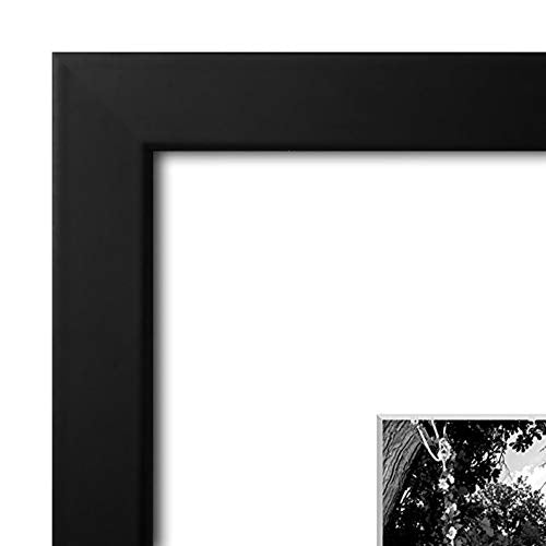 Americanflat 11x14 Picture Frame with Shatter-Resistant Glass - Use as 5x7 Frame with Mat or Display 11x14 Photo Without Mat - Signature Collection - Picture Frames for Wall Display - Black | Shatter-resistant glass, hangs vertical or horizontal, sawtooth