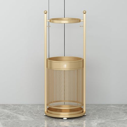 Commercial Metal Umbrella Stand Holder Indoor Large-Capacity Umbrella Stand Racks with Removable Drip Tray Entrance Umbrellas Organizer Freestanding Umbrella Basket for Home Office Entryway.(Gold) - color: Gold