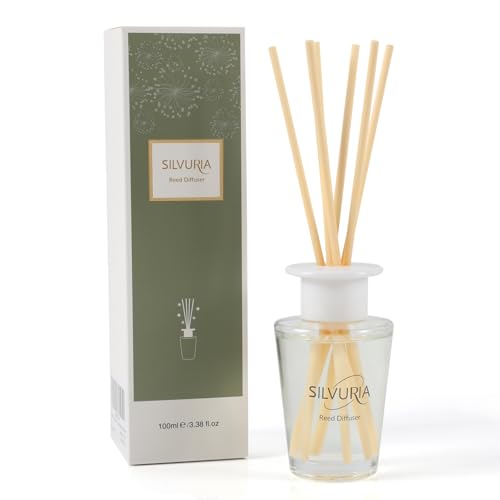 Lavender Eucalyptus Essential Scented Oil Reed Diffuser Set | 3.38 fl.oz(100ml)with 6 Sticks,Home Fragrance for Office,Bedroom,Bathroom Decor