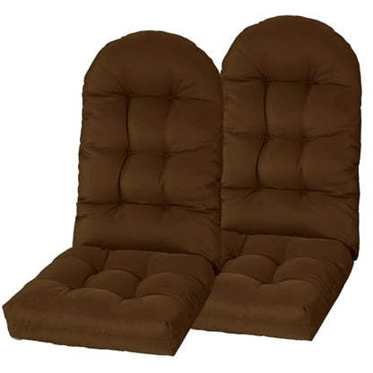 Yddsky Waterproof Patio Chair Cushion Set of 2, High Back Comfy Chair Cushion Pad with Ties for Outdoor/Indoor, 43.4 X 19.6 X 3.9 in. Coffee 2 - color: Coffee