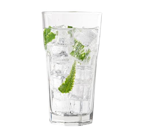 Vikko Drinking Glasses, 11 Ounce Large Glass Cups, Durable Glasses Set of 12, Stackable Water Glass, Highball Heavy Base Tumblers, Dishwasher Safe - style: 11 Ounce- Set of 12