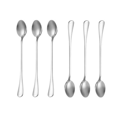 Demitasse Espresso Spoons, Coffee Spoon, 7.7Inches Stainless Steel Spoons for Dessert, Set of 6(silver) - color: Silver, size: 7.7Inch