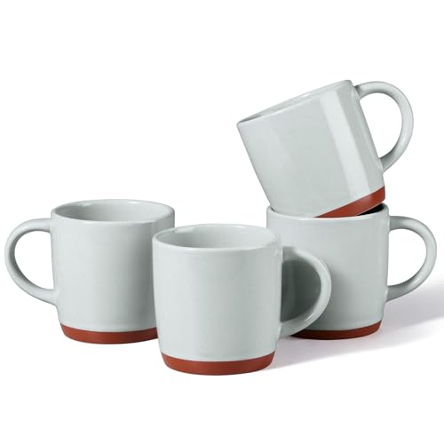 E-far Ceramic Coffee Mug Set of 4, 12oz Stoneware Coffee Cup with Handle, Porcelain Tea Cups, Modern Farmhouse Latte Mug Gift Set for Women & Men, Microwave Safe, Speckled Gray - color: Speckled Gray