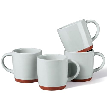 E-far Ceramic Coffee Mug Set of 4, 12oz Stoneware Coffee Cup with Handle, Porcelain Tea Cups, Modern Farmhouse Latte Mug Gift Set for Women & Men, Microwave Safe, Speckled Gray - color: Speckled Gray