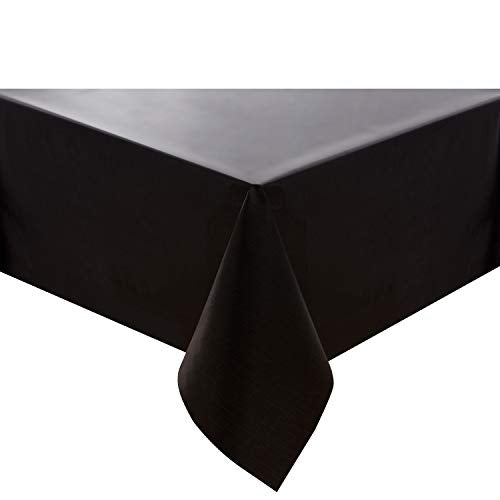 NLMUVW Square Vinyl Tablecloth 100% Waterproof Oil Proof Spill Proof PVC Table Cloth Wipe Clean Table Cover for Kitchen Dining Picnic, 42 x 42 inch, Black - color: Black, size: 42" x 42" (Square)