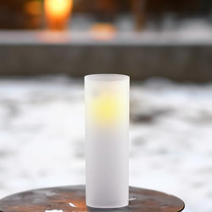 WGVI Hurricane Candle Holder Sleeve, W: 3", Ht: 10", Frosted Glass Cylinder Open Both Ends, Chimney Tube Shade, 2 Pieces - color: Frosted, size: 3x10"H