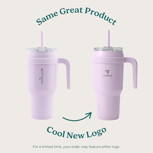 REDUCE 40 oz Stainless Steel Tumbler with Handle - Dual-Wall Vacuum Insulated Travel Mug, Sweat-Proof Lid & Reusable Straw - Keeps Drinks Cold for 24 Hrs, Fits Cupholders, Dishwasher Safe - Daiquiri - color: Daiquiri, size: 40 Ounces