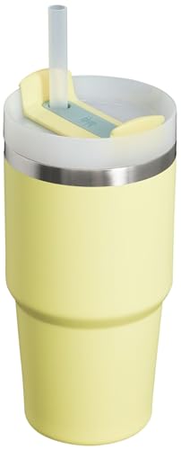 STANLEY Quencher H2.0 Flow State Tumbler, 20 oz, Pomelo | Straw and 3-Position Lid | Cup Holder Compatible for Travel | Insulated Stainless Steel Cup | BPA-Free - color: Pomelo, style: Classic