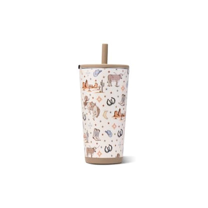 HydroJug Everyday Tumbler 20 oz, Ceramic-Lined Straw Cup, Mesa | Vacuum insulated stainless steel, flexible straw, soft-touch lid, spill-free, cup holder fit, BPA-free, hot & cold drinks - color: Mesa, size: 20 Ounces