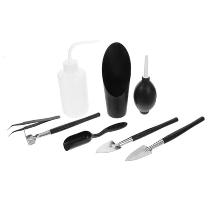 HOMSFOU 8pcs Mini Garden Tool Set for Succulent and Indoor Plant Transplanting, Soil Digging Trowel and Potting Shovel Gardening Tools for Flower Arrangement and Bonsai Care