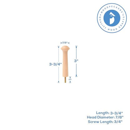 Woodpeckers Screw on Wooden Shaker Pegs 3-1/2-inch w/ 1/2-inch Tenon, Pack of 10 Wooden Wall Hooks, Wood Hooks for Hanging Shaker Peg Rail and DIY Coat/Hat/Towel Hook - color: Pack of 10, size: 3-1/2 Inch Screw-On