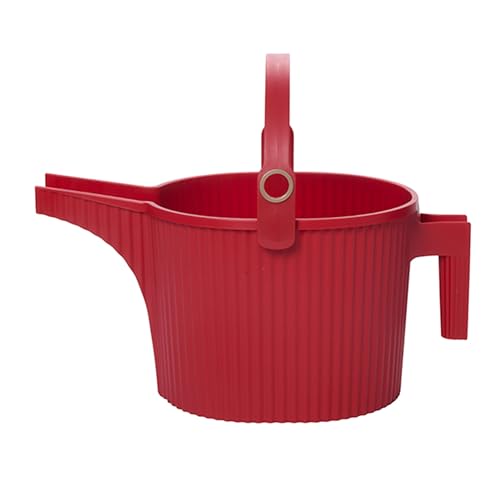 Hachiman Large Watering Can with Widened Spout | 5 L Plant Watering Can for Indoor and Outdoor Plants, Hands-Free Filling, 15" × 7.2", Red - color: Red, size: Large