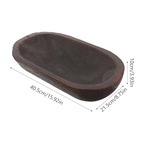SUPVOX Wooden Decorative Dough Bowl Rustic Paulownia Large Wood Serving Bowl Hand-carved Centerpiece for Home Table Decor