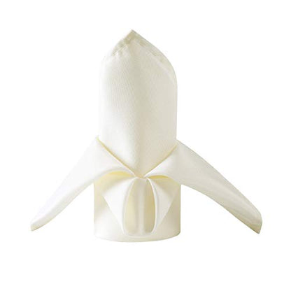 Bailarina Cloth Napkins Set of 80,17x17 inches Dinner Napkins Cloth Washable,Polyester Square Table Cloth Napkin Bulk with Hemmed Edges Ideal for Banquets, Parties and Weddings-Ivory - color: Ivory