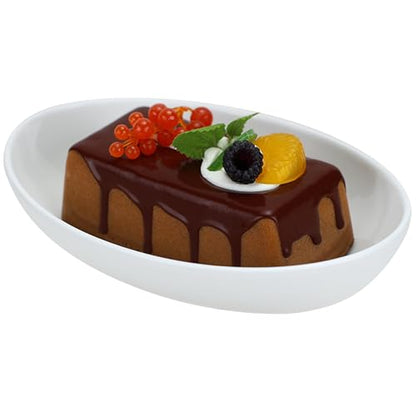 EIKS Ceramic Deep Plates Oval Shaped Dishes, Size of L8.1 x W5.7 | For Serving Fish, Seafood, Appetizers, Salad, Snack in Home, Dinner, Entertaining Party - size: S Size (L8.1" x W5.7")