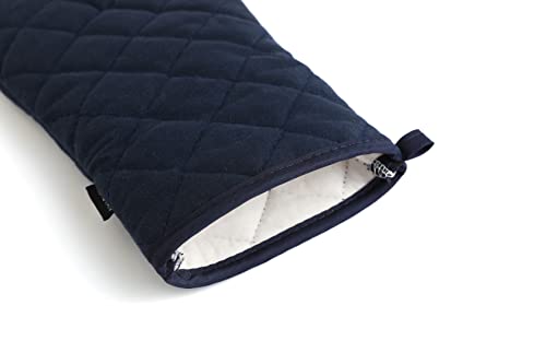 Oven Mitts and Pot Holders 4 pcs Set,High Heat Resistant 500 Degree Extra Thicken Long Kitchen Cotton Oven Glove for Cooking (12 Inch,Deep Blue) - color: Cotton-deep Blue