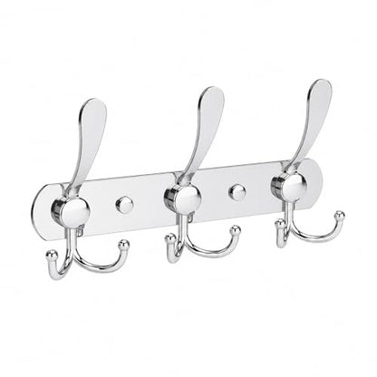 YUNISS Coat Rack Wall Mounted，3 Tri Stainless Steel Coat Hook for Coat Hat Robes Towel in Mudroom Entryway (Sliver, 1 Pack 3 Hook) - color: Sliver, size: 1 Pack 3 Hook