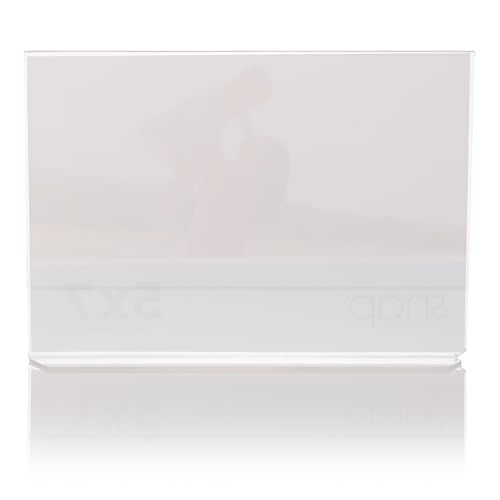 Snap 7x5 Clear Picture Frame 12 Pack: Frameless L-Shape Desktop Stand, Photo Frame and Sign Holder, Clear Acrylic Style Tabletop Display, 7 x 5 - size: 7" x 5"