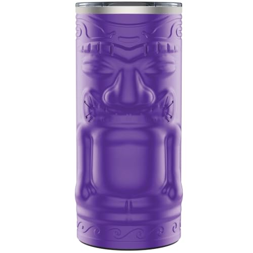 Yukon Outfitters Tipsy Tiki 20oz Insulated Travel Tumbler | Double-Wall Stainless Steel, Copper-Plated Vacuum Core, Spill-Resistant Lid, Sweat-Free Exterior, Purple Punch - color: Purple Punch