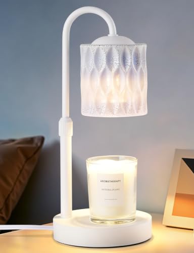 Dimmable Candle Warmer Lamp with Timer, Height Adjustable Electric Candle Wax Warmer, Birthday Gifts for Women Mom, House Warming Gifts New Home Decor, Solid Wood Base, Miracle Blue - color: Miracle Blue