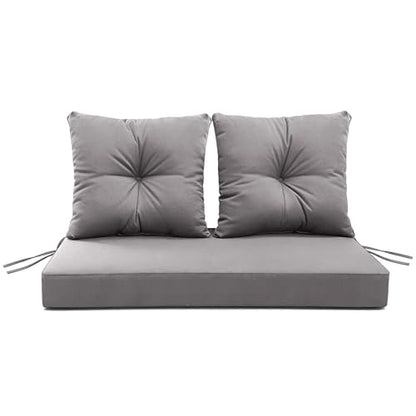 ARTPLAN Loveseat Patio Deep Seat Cushions 46"x24"x5" Bench Pad,Grey | High-density foam fill, solution-dyed UV water repellent fabric, zipper removable cover fits patio swing & bench furniture - color: Gray