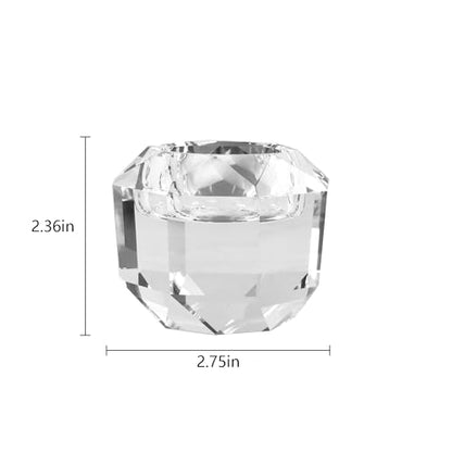 Kitcom Crystal Tealight Candle Holders Pack of 2 for Party Dinner Table Home Decor Hand Cut W2.7'' X H2.3'', Comes with Gift Box - size: W2.7''×H2.3''