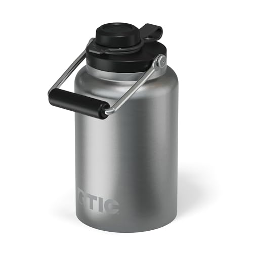 RTIC Half Gallon Outback Jug, Ceramic Lined, Stainless | Stainless Steel, Insulated Water Bottle with Lid and Handle, Double Wall Vacuum Insulation - color: Stainless