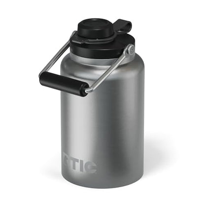 RTIC Half Gallon Outback Jug, Ceramic Lined, Stainless | Stainless Steel, Insulated Water Bottle with Lid and Handle, Double Wall Vacuum Insulation - color: Stainless